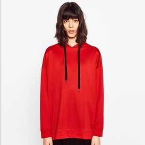 Zara Red Sweatshirt Hoodie